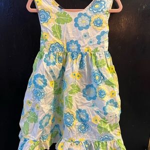 24m Blue floral & tiger print dress